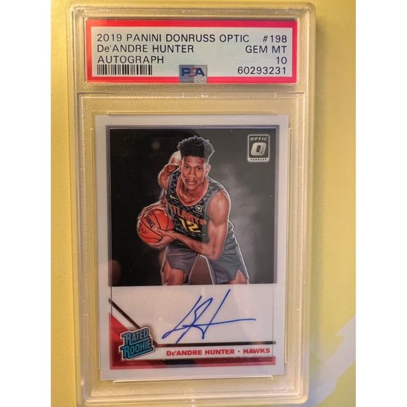 2019-20 Donruss Optic De'Andre Hunter Rated RC Rookie Card Auto #198 PSA 10